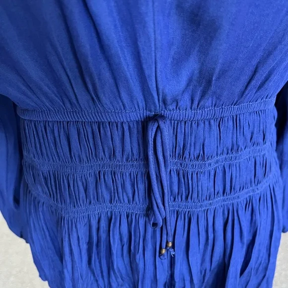 NWOT White House Black Market Long Sleeve Deep Purple Ruched V Neck Top Size S - Picture 8 of 11